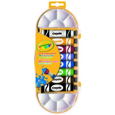 CRAYOLA Bo&icirc;te de 8 tubes de gouache lavable 