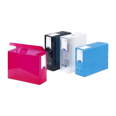 VIQUEL Boite de classement Maxidoc en polypropyl&egrave;ne 12/10&egrave;me - dos 12 cm - coloris assortis translucide