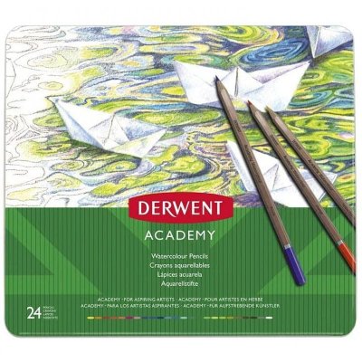 DERWENT Bo&icirc;te de crayons de couleur aquarellables -  Academy - 24 pcs