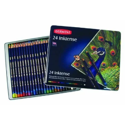DERWENT Bo&icirc;te de crayons de couleur aquarellables -  Inktense - 24 pcs