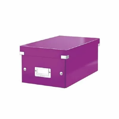 LEITZ Bo&icirc;te de rangement  Click & Store WOW, format DVD Violet