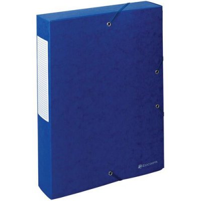 EXACOMPTA Boite Exabox Dos 60mm Carte Lustr&eacute;e Scotten A4 Bleu