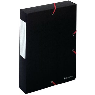 EXACOMPTA Boite Exabox Dos 60mm Carte Lustr&eacute;e Scotten A4 Noir