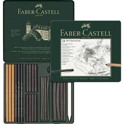 FABER CASTELL Bo&icirc;te Faber-castell - Pitt Charcoal - 24 Fusains