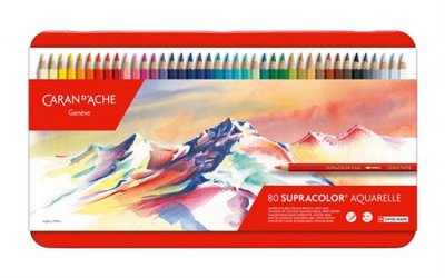  Bo&icirc;te M&eacute;tal 80 Crayons De Couleurs Aquarelle Artistes Supracolor&reg;