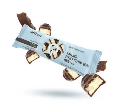 QNT Bo&icirc;te Milkii Protein Bar (12x60g)Chocolat Noix De Coco Barres Prot&eacute;in&eacute;es