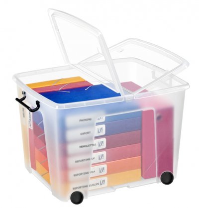 CEP Boite Rangement Multi-usage Avec Roues 75l Transparent