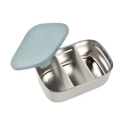 BEABA Bo&icirc;te Repas Inox B&eacute;aba - Gris Velours/Bleu Baltique