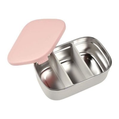 BEABA Bo&icirc;te Repas Inox B&eacute;aba - Gris Velours/Rose Poudr&eacute;
