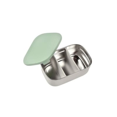 BEABA Bo&icirc;te Repas Inox B&eacute;aba - Gris Velours/Vert Sauge