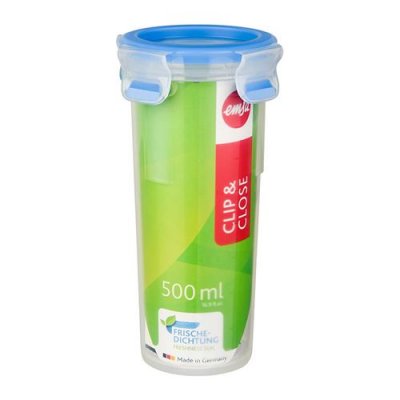 EMSA Bo&icirc;te ronde Clip & Close bleu 0,5 L  