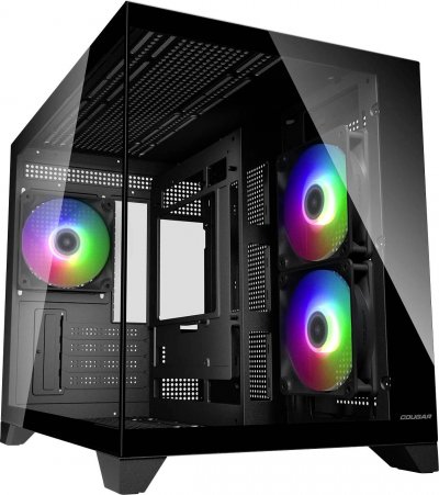 COUGAR Bo&icirc;tier  CGR-2QA6B-RGB Mini-Tower Micro-ATX RGB avec fen&ecirc;tre en verre - Noir
