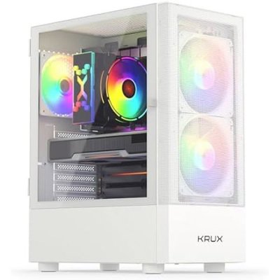 KRUX Bo&icirc;tier de PC Gaming -  - Vako KRXD005 - Blanc - 2 Ventilateurs 140 mm - Bon Flux dAir