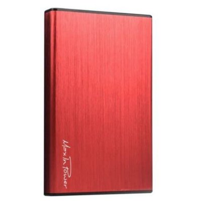 HEDEN Boitier externe USB3.0 pour DD 2.5'' aluminium bross&eacute; rouge 
