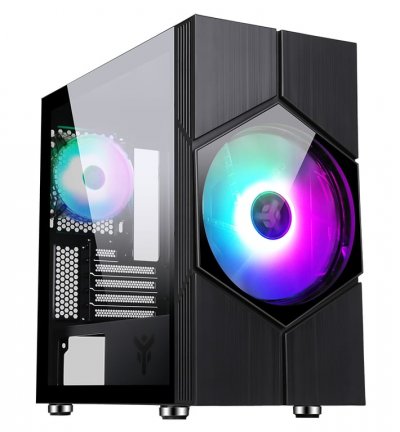 ITEK Bo&icirc;tier  Vortex RGB Mini Tour Micro ATX avec Panneau Vitr&eacute; Noir