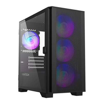 MONTECH Bo&icirc;tier Micro-ATX - - Air 100 ARGB - Verre tremp&eacute; - Noir - Eclairage ARGB