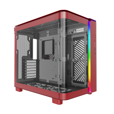 MONTECH Bo&icirc;tier Midi-Tower -  - King 95 - Verre tremp&eacute; - ARGB - Rouge