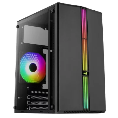 AEROCOOL Boitier Mini Tour Micro ATX Evo Mini RGB avec panneau vitr&eacute; (Noir)