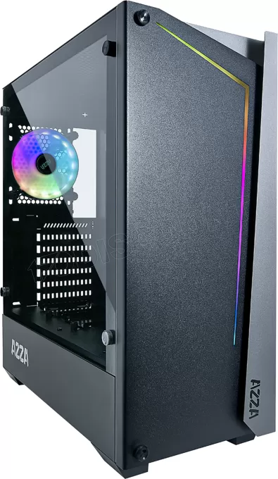 AZZA Boitier Moyen Tour ATX  Apollo RGB avec panneau vitr&eacute; (Noir/Gris)
