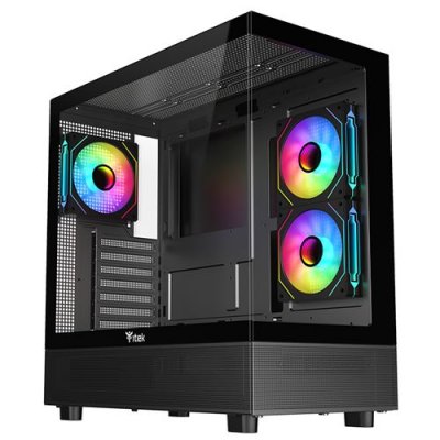 ITEK Boitier Moyen Tour ATX Showbui 42 RGB avec panneaux vitr&eacute;s (Noir)