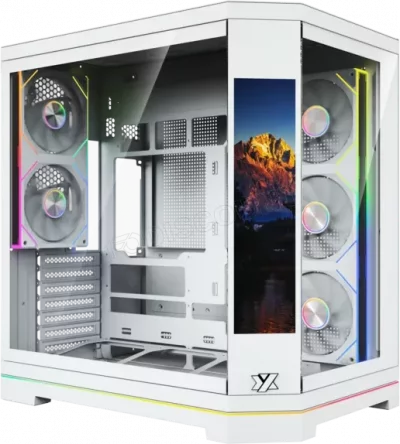 XYZ Boitier Moyen Tour ATX  Neutron X Pro RGB avec panneaux vitr&eacute;s (Blanc) #5POURCENT
