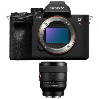 SONY Bo&icirc;tier Noir d'appareil photo A7R V +  FE 50 mm f1.4 GM objectif