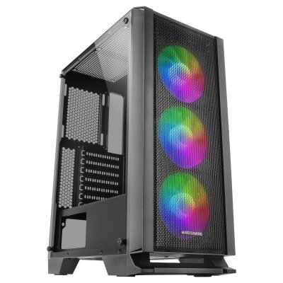 MARS GAMING Bo&icirc;tier PC ATX MC-C Noir Panneau Metal-Mesh 3 Ventilateurs FRGB 12cm