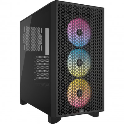 CORSAIR Bo&icirc;tier PC  3000D Airflow RGB Noir - MT/Sans Alim/ATX