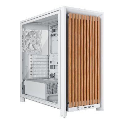 CORSAIR Bo&icirc;tier PC  FRAME 4000D WOOD RS Blanc, panneau bois