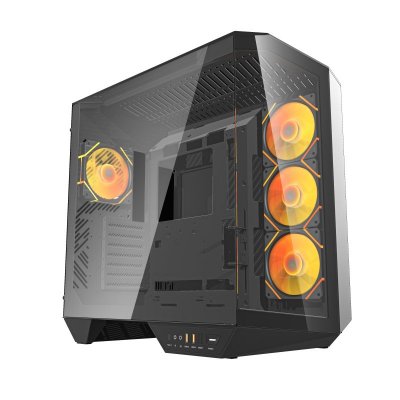 DARKFLASH Bo&icirc;tier PC  DY470 Black Full Tower Verre tremp&eacute; ARGB/PWM USB-C