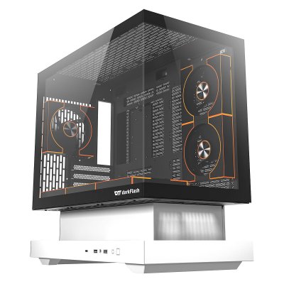 DARKFLASH Bo&icirc;tier PC -  - FLOATRON F1 - Blanc/Noir - Cube - Format M-ATX