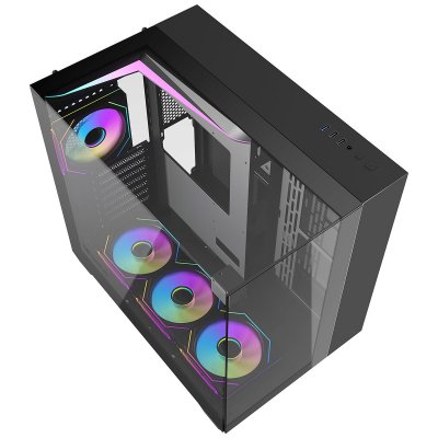 DARKFLASH Bo&icirc;tier PC -  - TH285 Noir - Moyen tour - Format ATX - 4x120mm A-RGB - Noir