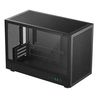 DEEPCOOL Bo&icirc;tier PC  CH370 noir Micro ATX en verre tremp&eacute;, USB-C, 4 emplacements