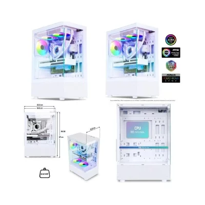 SPIRIT OF GAMER Bo&icirc;tier PC Gamer - - SPECTRA ARTIC ARGB - RGB - 3 Ventilateurs - Blanc