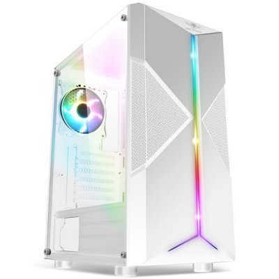 SPIRIT OF GAMER Boitier PC Gamer -  - CLONE III - RGB Blanc - Verre Tremp&eacute; - Ventilateurs 120mm