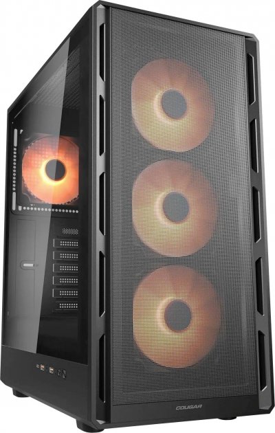 COUGAR Boitier PC Gaming -  - AIRFACE PURE PRO B - Noir - 4 Ventilateurs ARGB - USB-C 3.2 Gen2