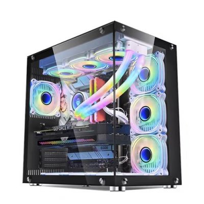 LUSORIS Bo&icirc;tier PC -  - THALESIS D-400 - Noir - 3 Ventilateurs RGB - USB Type C