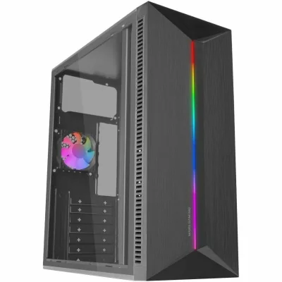 MARS GAMING Bo&icirc;tier PC  Mc-Blaze ATX avec ventilateur 80 mm et bande LED RGB avant noire