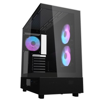 DARKFLASH Bo&icirc;tier PC Moyen Tour - AIGO - DPX90 - Verre Tremp&eacute; - 3 Ventilateurs ARGB - USB Type-C