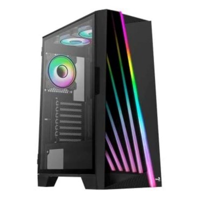 AEROCOOL Bo&icirc;tier PC Moyen Tour ATX avec panneau vitr&eacute;  Mirage V2 RGB