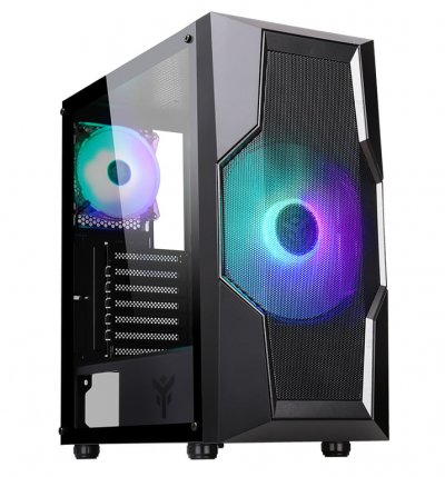 ITEK Bo&icirc;tier PC Moyen Tour ATX avec panneau vitr&eacute;  Oxygene RGB - blanc - TU