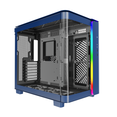 MONTECH Boitier PC Moyen Tour ATX  King 95 RGB avec panneaux vitr&eacute;s - Bleu