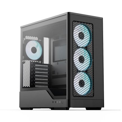 AEROCOOL Bo&icirc;tier PC sans alimentation - - D520A-BK V1 - Moyen tour - Format ATX - 4x120mm A-RGB - Noir