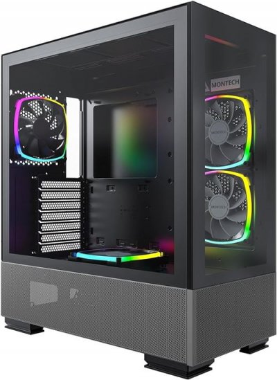 MONTECH Bo&icirc;tier PC SKY TWO noir tour moyenne avec 4 ventilateurs ARGB