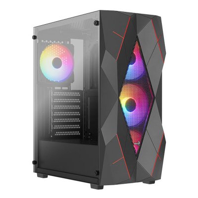AEROCOOL Bo&icirc;tier Pc - - Volcan G V1 (Noir) - Moyen Tour - Format Atx - Sans Alimentation