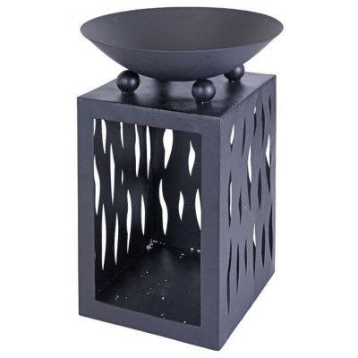 UNBEKANNT Bol &agrave; feu avec rangement 45 cm Progarden Noir