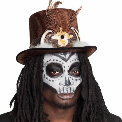 BOLAND - Chapeau de vaudou Buluku avec Cheveux, Mixte Adulte, 10117996, Multicolore, Taille Unique