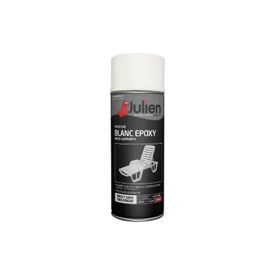 JULIEN Bombe de peinture Multisupports  blanc epoxy brillant 400 ml
