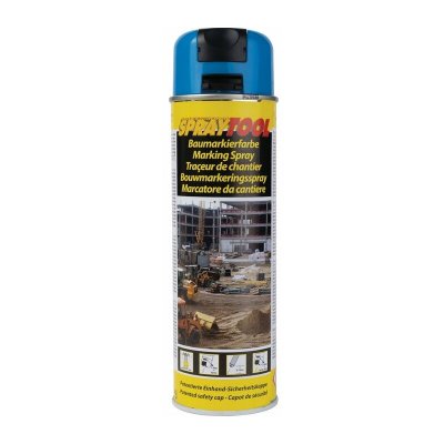 MOTIP Bombe de tra&ccedil;age de chantier bleue fluo - A&eacute;rosol de 500 ml - 