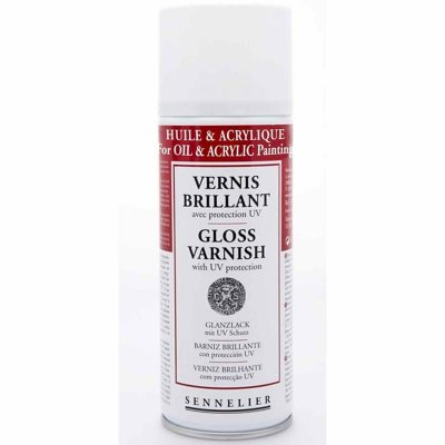 AUTRES Bombe de vernis spray brillant avec protection UV Sennelier 400ml